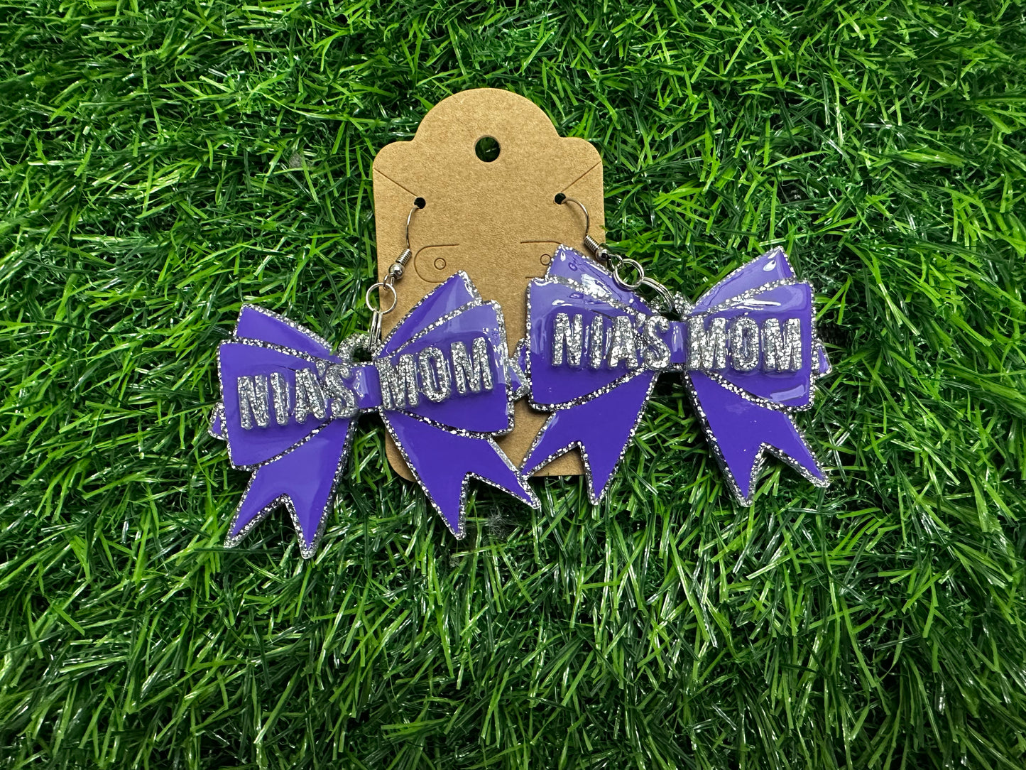 Double acrylic bow earrings